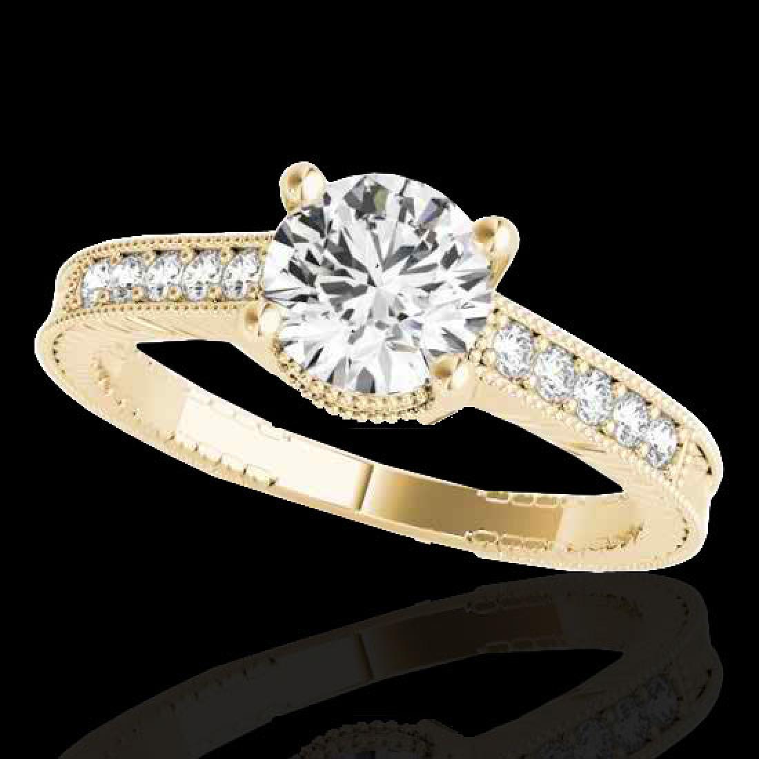 1.45 CTW H-SI/I Certified Diamond Solitaire Antique: REF-200K2W -34758 ---- 1.45 CTW H-SI/I Certified Diamond Solitaire Antique Ring 10K Yellow Gold ---- Luxury Designer Brand Ring Appraised at $11,000 Certificate Number US34758 10k Yellow gold, Ring Si