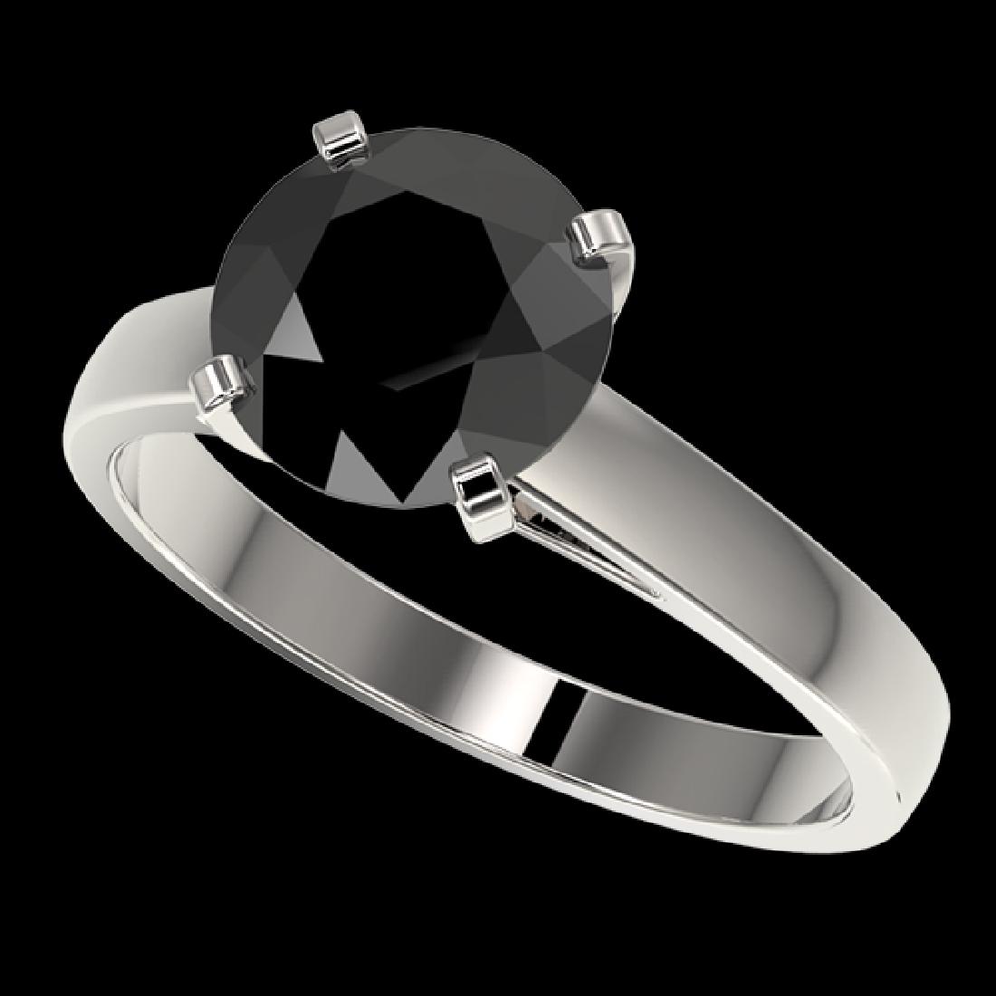 2.50 CTW Fancy Black VS Diamond Solitaire Engagement: REF-55X5T -33042 ---- 2.50 CTW Fancy Black VS Diamond Solitaire Engagement Ring 10K White Gold ---- Luxury Designer Brand Ring Appraised at $4,050 Certificate Number US33042 10k White gold, Ring Size 