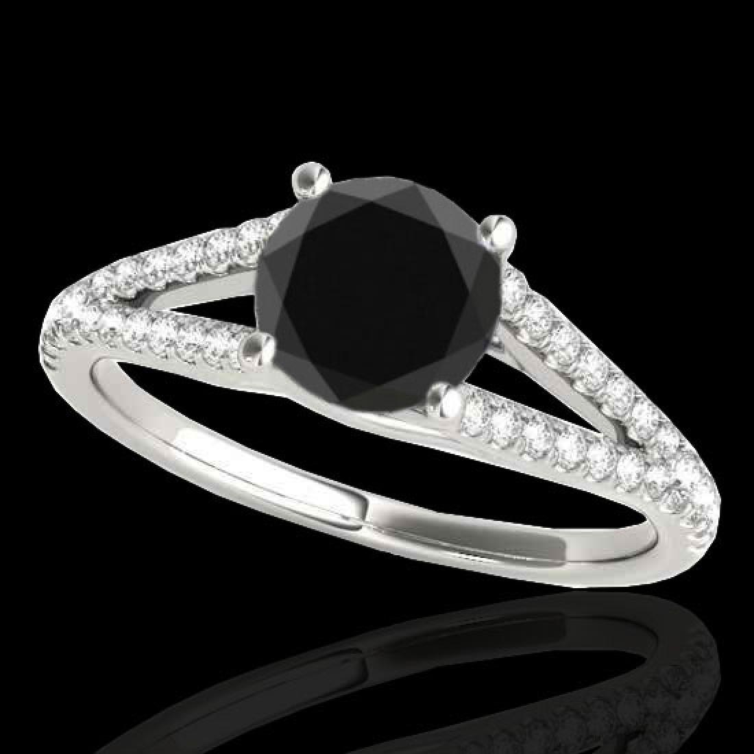 1.25 CTW Certified VS Black Diamond Solitaire Ring 10K: REF-52A8X -35306 ---- 1.25 CTW Certified VS Black Diamond Solitaire Ring 10K White Gold ---- Luxury Designer Brand Ring Appraised at $3,200 Certificate Number US35306 10k White gold, Ring Size is 7, R