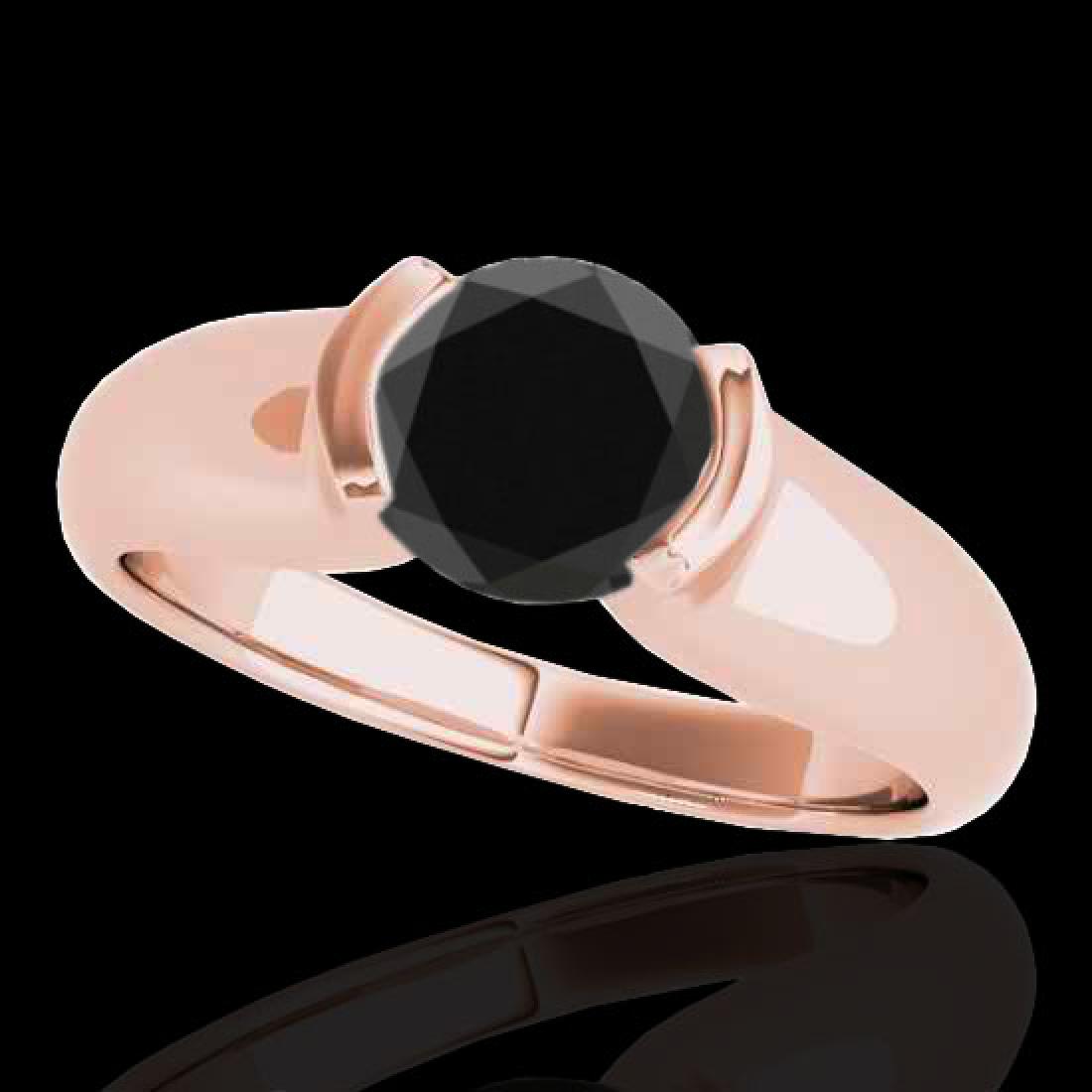 1 CTW Certified VS Black Diamond Solitaire Ring 10K: REF-61F8N -35177 ---- 1 CTW Certified VS Black Diamond Solitaire Ring 10K Rose Gold ---- Luxury Designer Brand Ring Appraised at $3,750 Certificate Number US35177 10k Rose gold, Ring Size is 7, Ring m