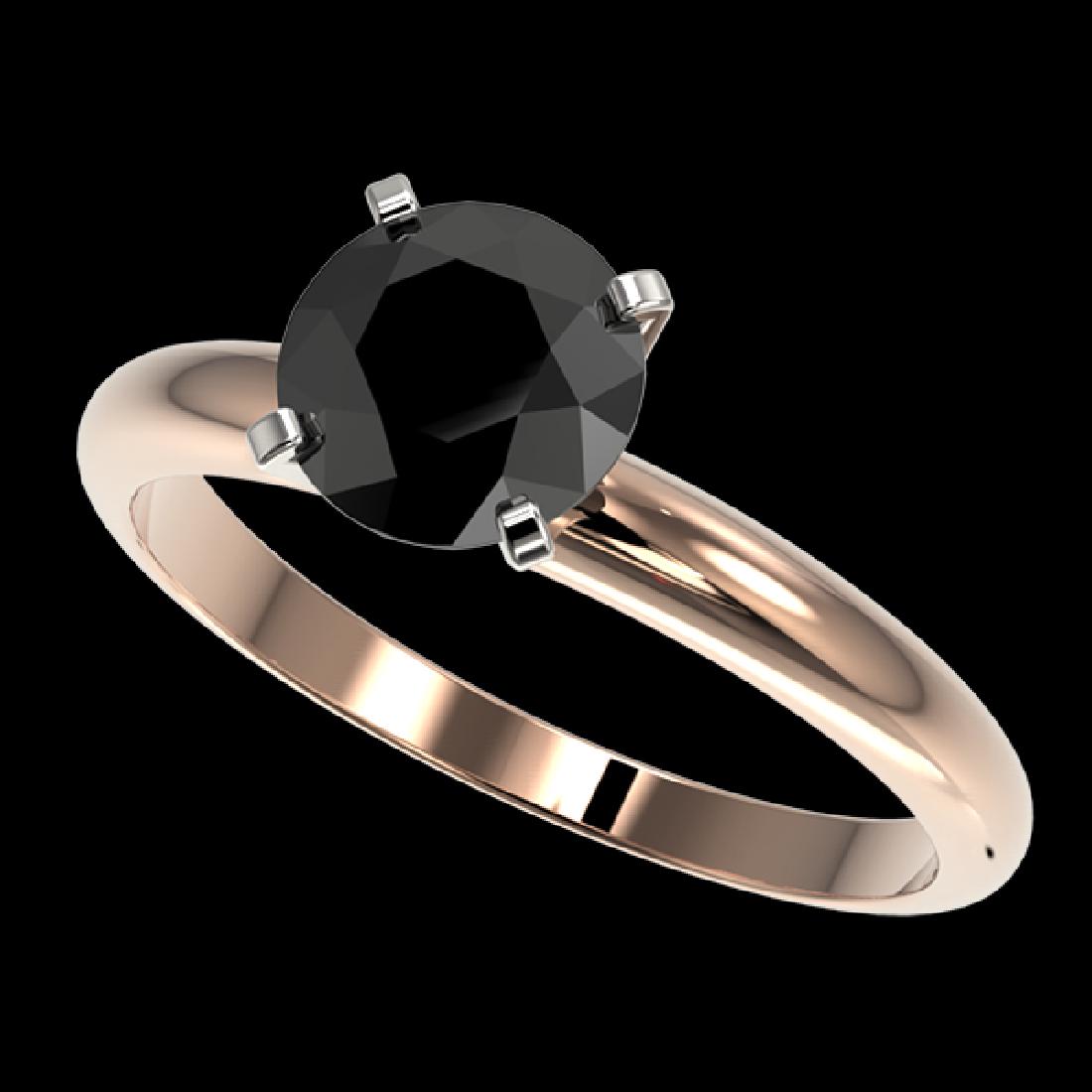 1.50 CTW Fancy Black VS Diamond Solitaire Engagement: REF-47W3F -32926 ---- 1.50 CTW Fancy Black VS Diamond Solitaire Engagement Ring 10K Rose Gold ---- Luxury Designer Brand Ring Appraised at $2,600 Certificate Number US32926 10k Rose gold, Ring Size is