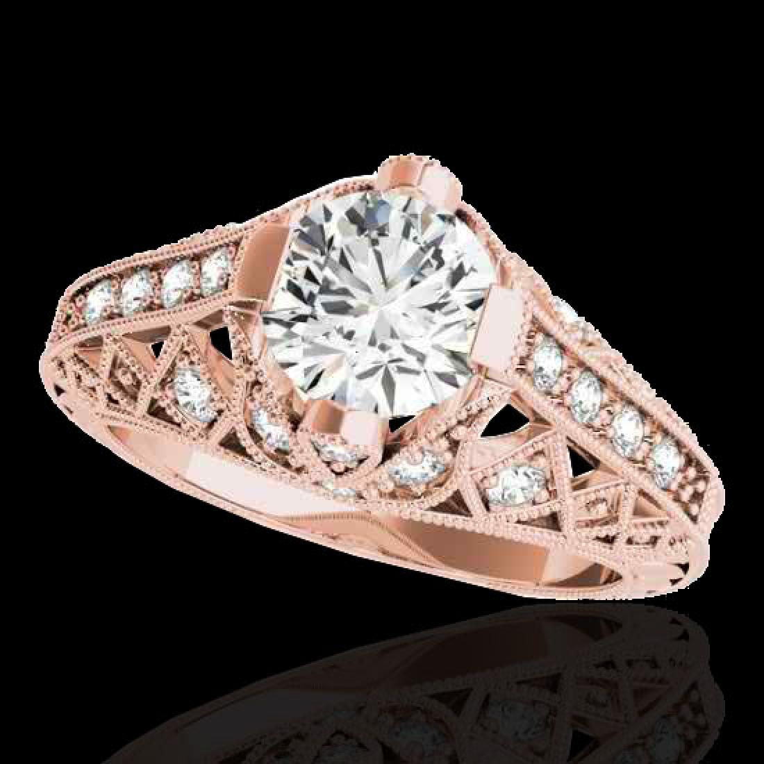 1.25 CTW H-SI/I Certified Diamond Solitaire Antique: REF-207X3T -34685 ---- 1.25 CTW H-SI/I Certified Diamond Solitaire Antique Ring 10K Rose Gold ---- Luxury Designer Brand Ring Appraised at $11,400 Certificate Number US34685 10k Rose gold, Ring Size i