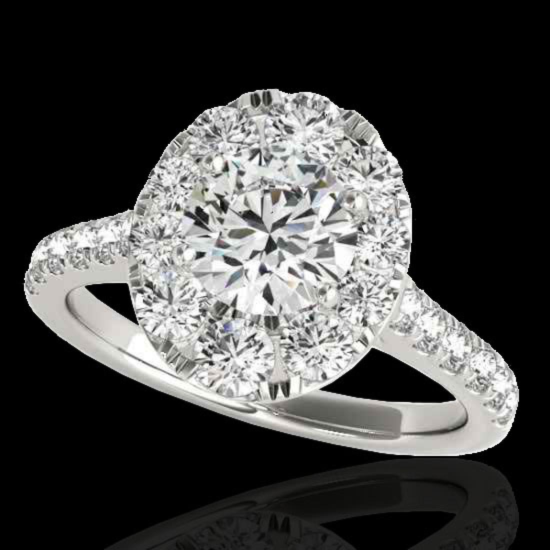 2 CTW H-SI/I Certified Diamond Solitaire Halo Ring 10K: REF-210M9H -34078 ---- 2 CTW H-SI/I Certified Diamond Solitaire Halo Ring 10K White Gold ---- Luxury Designer Brand Ring Appraised at $11,600 Certificate Number US34078 10k White gold, Ring Size is 7,