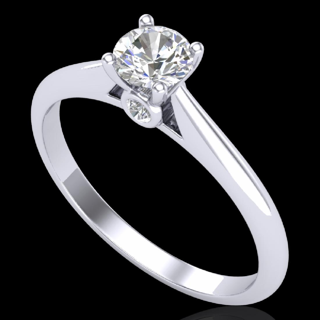 0.4 CTW VS/SI Diamond Solitaire Art Deco Ring 18K White: REF-58T2M - SKU:37277 ---- 0.4 CTW VS/SI Diamond Solitaire Art Deco Ring 18K White Gold ---- Luxury Designer Brand Ring Appraised at $3,200 Certificate Number US37277 18k White gold, Ring Size is 7, R
