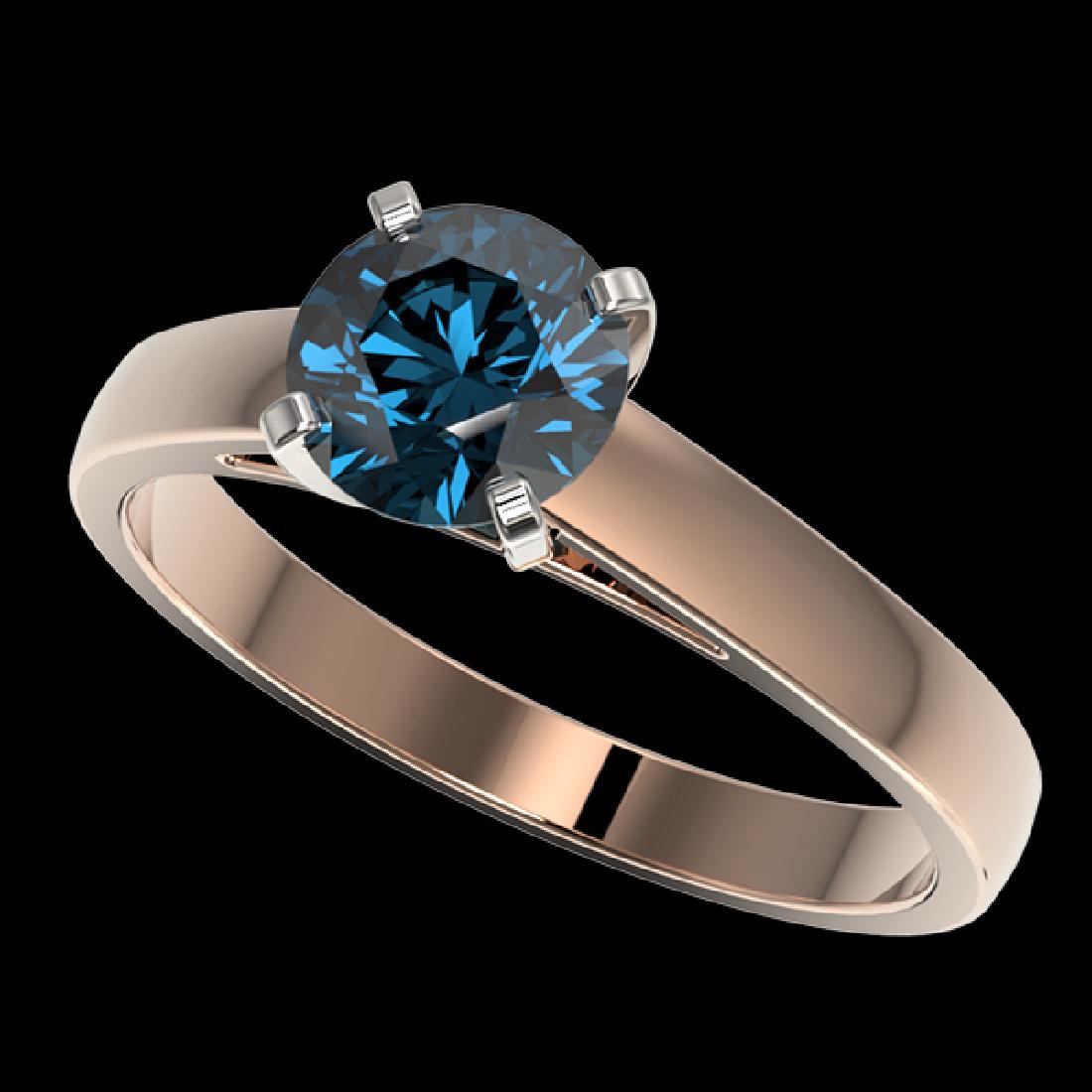1.22 CTW Certified Intense Blue SI Diamond Solitaire: REF-147T8M - SKU:36538 ---- 1.22 CTW Certified Intense Blue SI Diamond Solitaire Engagement Ring 10K Rose Gold ---- Luxury Designer Brand Ring Appraised at $10,850 Certificate Number US36538 10k Rose 