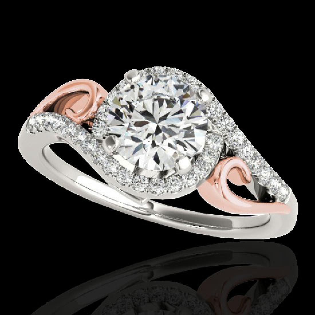 1.25 CTW H-SI/I Certified Diamond Solitaire Halo Ring: REF-155M5H -34169 ---- 1.25 CTW H-SI/I Certified Diamond Solitaire Halo Ring 10K White & Rose Gold ---- Luxury Designer Brand Ring Appraised at $8,550 Certificate Number US34169 10k White & Rose gold,