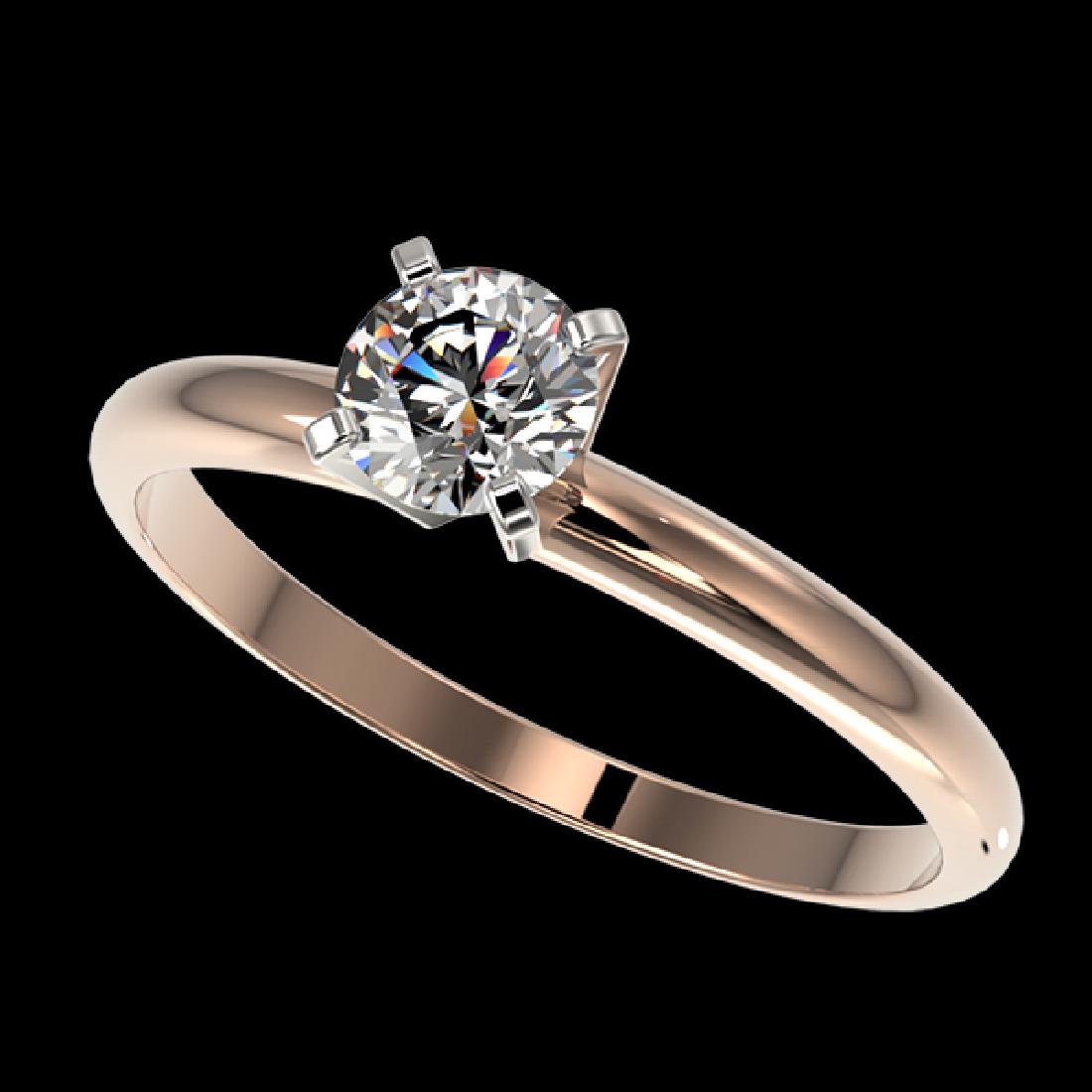 0.50 CTW Certified H-SI/I Quality Diamond Solitaire: REF-65X5T -32856 ---- 0.50 CTW Certified H-SI/I Quality Diamond Solitaire Engagement Ring 10K Rose Gold ---- Luxury Designer Brand Ring Appraised at $3,600 Certificate Number US32856 10k Rose gold, Ri