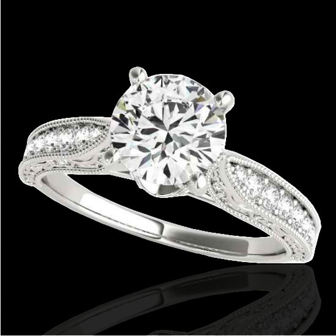 1.21 CTW H-SI/I Certified Diamond Solitaire Antique: REF-161Y8K -34720 ---- 1.21 CTW H-SI/I Certified Diamond Solitaire Antique Ring 10K White Gold ---- Luxury Designer Brand Ring Appraised at $8,900 Certificate Number US34720 10k White gold, Ring Size 