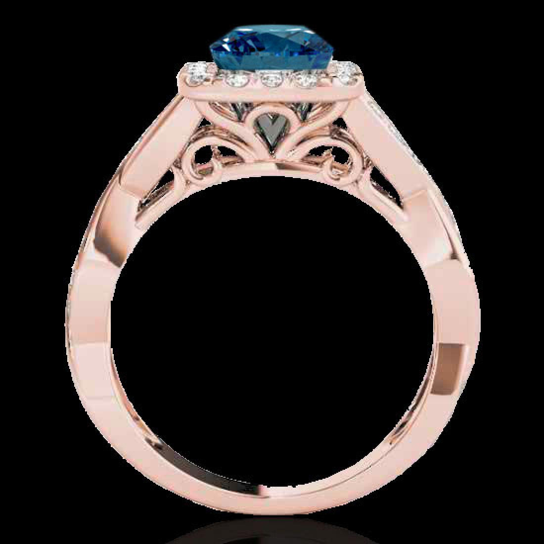2 CTW SI Certified Fancy Blue Diamond Solitaire Halo: REF-290K9W -33322 ---- 2 CTW Si Certified Fancy Blue Diamond Solitaire Halo Ring 10K Rose Gold ---- Luxury Designer Brand Ring Appraised at $19,200 Certificate Number US33322 10k Rose gold, Ring Size 