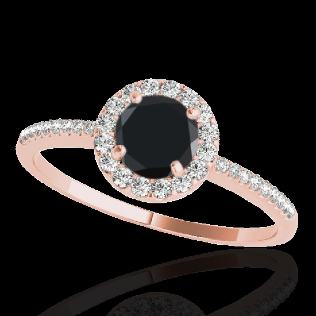 1.2 CTW Certified VS Black Diamond Solitaire Halo Ring: REF-48N9Y -33503 ---- 1.2 CTW Certified VS Black Diamond Solitaire Halo Ring 10K Rose Gold ---- Luxury Designer Brand Ring Appraised at $2,950 Certificate Number US33503 10k Rose gold, Ring Size is 7,