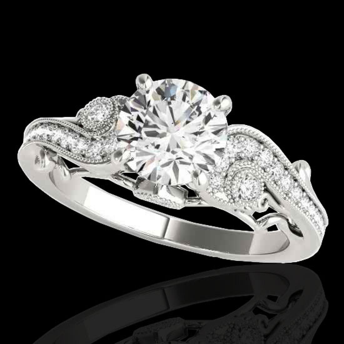 1.5 CTW H-SI/I Certified Diamond Solitaire Antique Ring: REF-262T8M - SKU:34801 ---- 1.5 CTW H-SI/I Certified Diamond Solitaire Antique Ring 10K White Gold ---- Luxury Designer Brand Ring Appraised at $14,450 Certificate Number US34801 10k White gold, Ring 