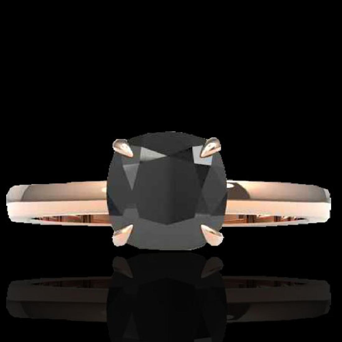 3 CTW Cushion Cut Black VS/SI Diamond Solitaire: REF-80X5T -22134 ---- 3 CTW Cushion Cut Black VS/SI Diamond Solitaire Engagement Ring 14K Rose Gold ---- Luxury Designer Brand Ring Appraised at $4,850 Certificate Number US22134 14k Rose gold, Ring S