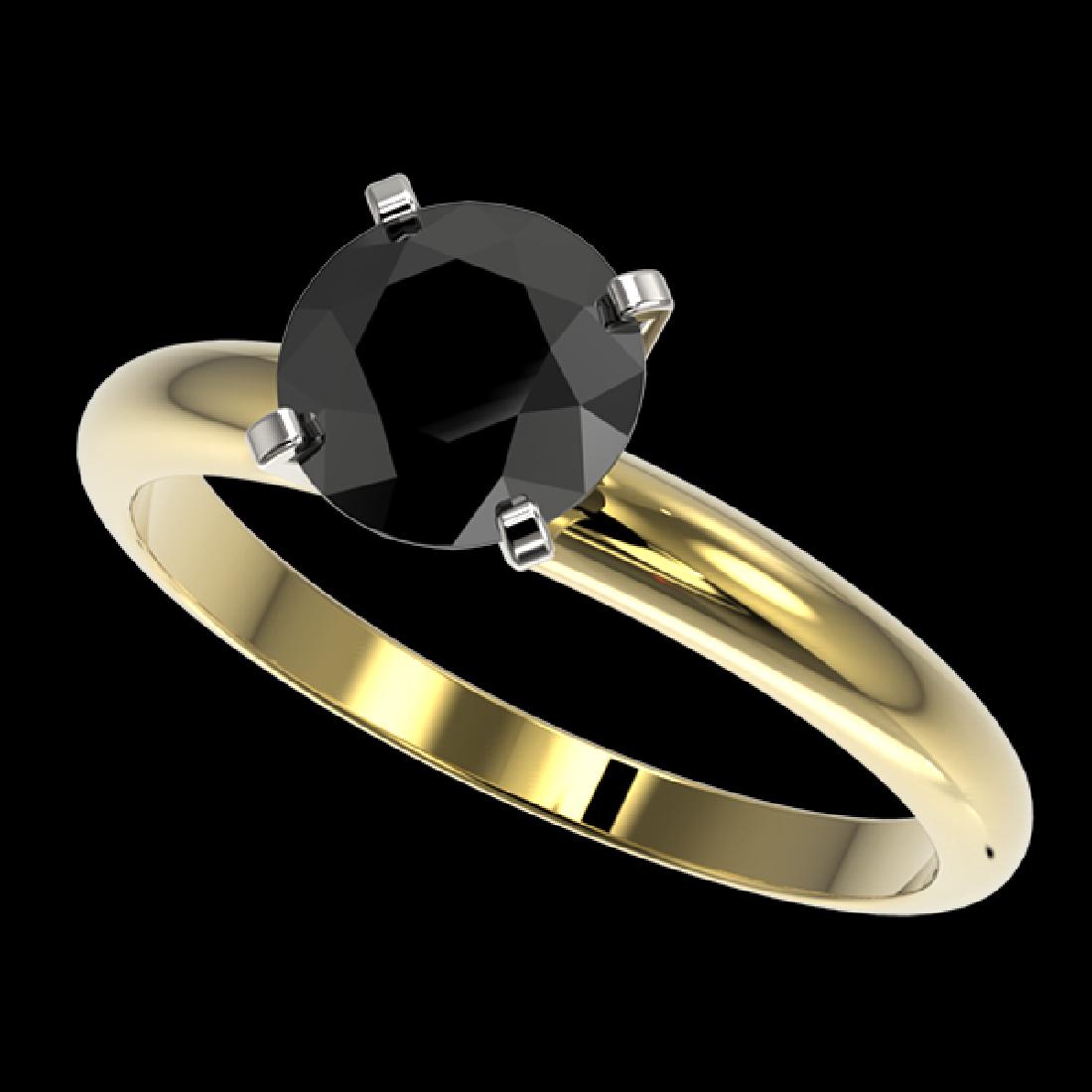 1.50 CTW Fancy Black VS Diamond Solitaire Engagement: REF-47T3M -32927 ---- 1.50 CTW Fancy Black VS Diamond Solitaire Engagement Ring 10K Yellow Gold ---- Luxury Designer Brand Ring Appraised at $2,600 Certificate Number US32927 10k Yellow gold, Ring Siz
