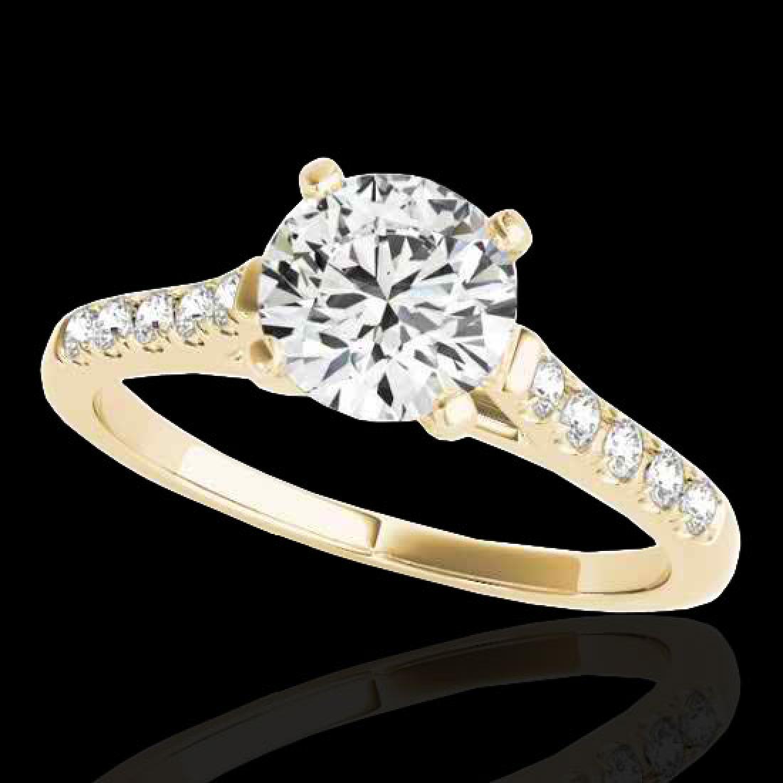 1.45 CTW H-SI/I Certified Diamond Solitaire Ring 10K: REF-163K5W -34981 ---- 1.45 CTW H-SI/I Certified Diamond Solitaire Ring 10K Yellow Gold ---- Luxury Designer Brand Ring Appraised at $9,000 Certificate Number US34981 10k Yellow gold, Ring Size is 7, 