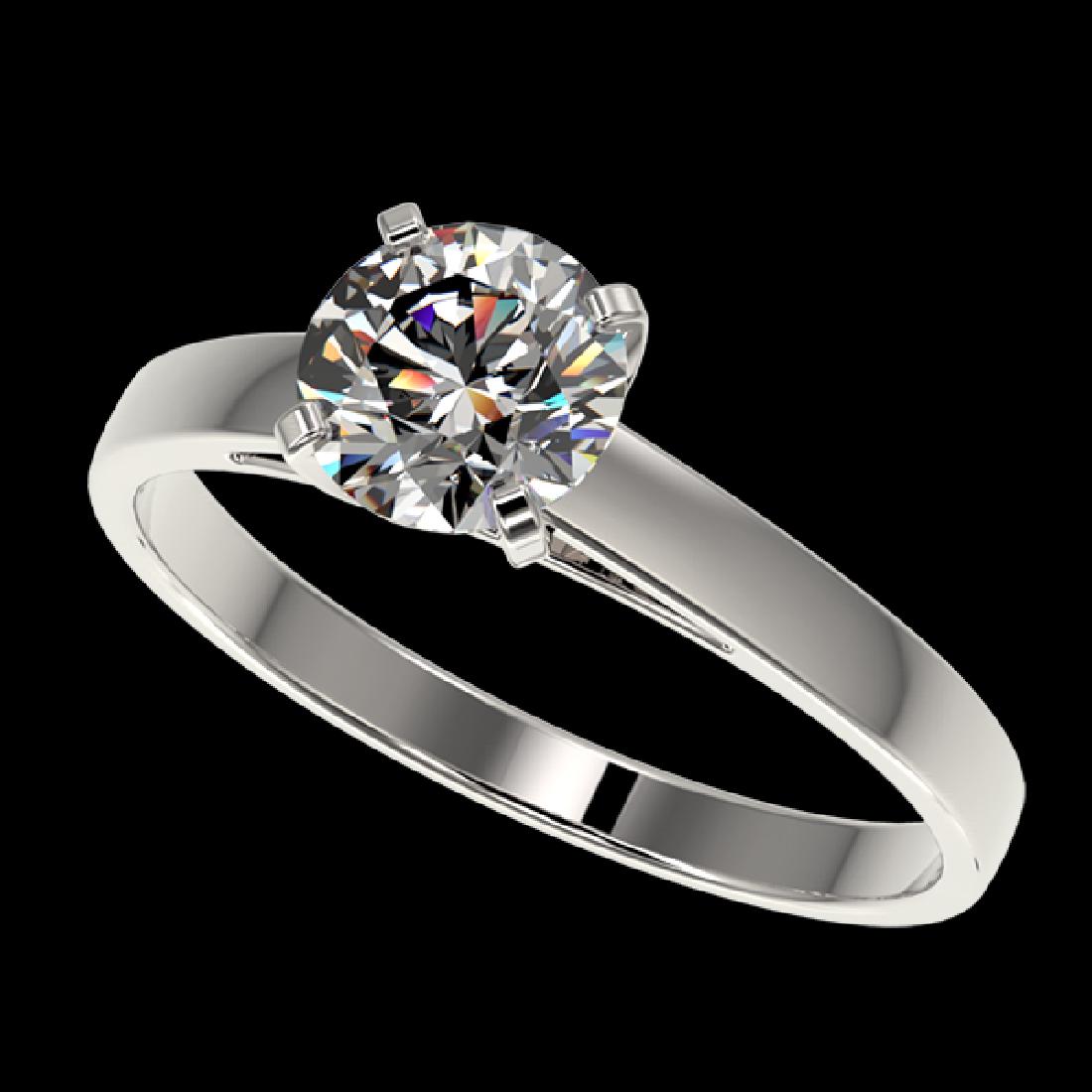0.97 CTW Certified H-SI/I Quality Diamond Solitaire: REF-199Y5K -36495 ---- 0.97 CTW Certified H-SI/I Quality Diamond Solitaire Engagement Ring 10K White Gold ---- Luxury Designer Brand Ring Appraised at $14,650 Certificate Number US36495 10k White gold