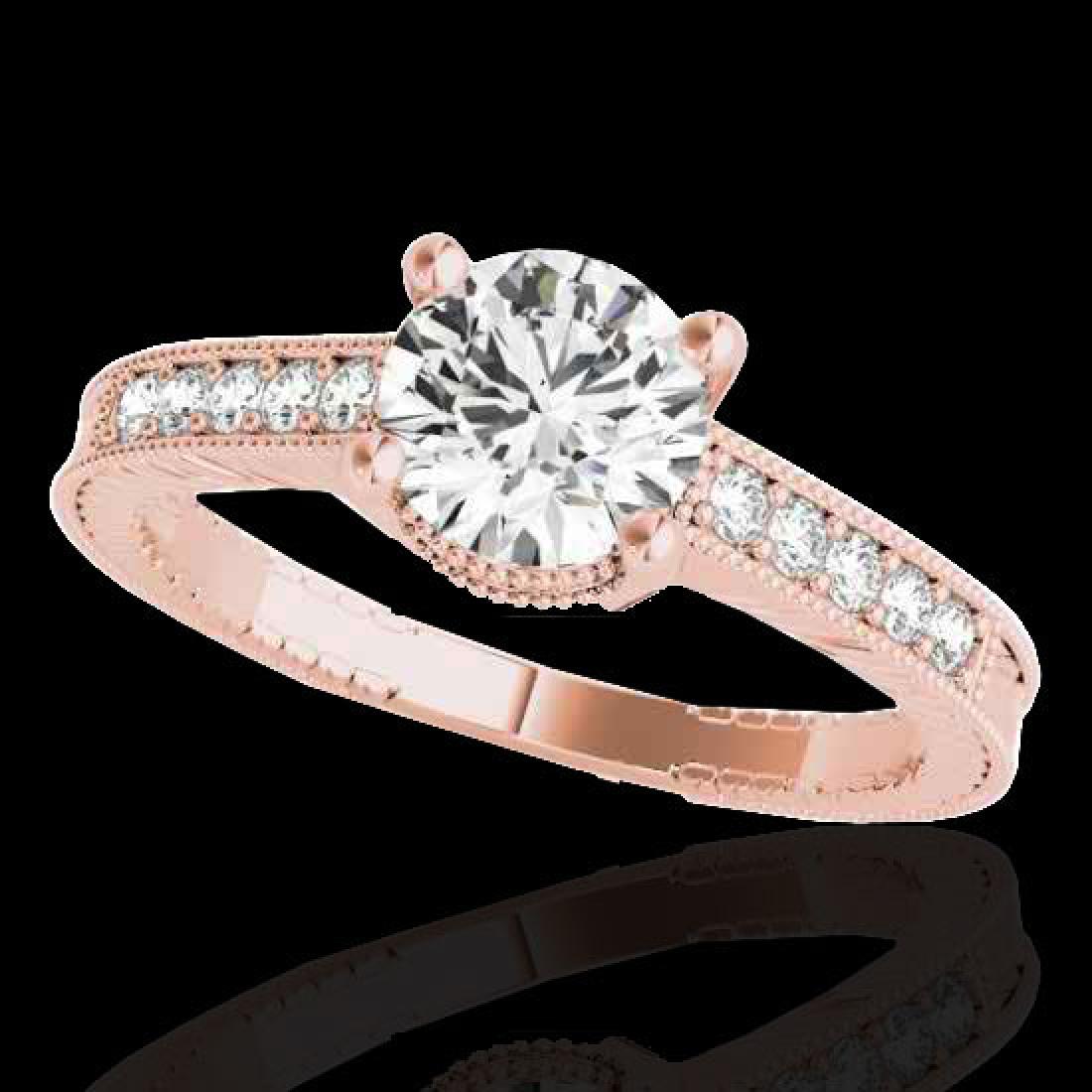 1.45 CTW H-SI/I Certified Diamond Solitaire Antique: REF-200M2H -34757 ---- 1.45 CTW H-SI/I Certified Diamond Solitaire Antique Ring 10K Rose Gold ---- Luxury Designer Brand Ring Appraised at $11,000 Certificate Number US34757 10k Rose gold, Ring Size i