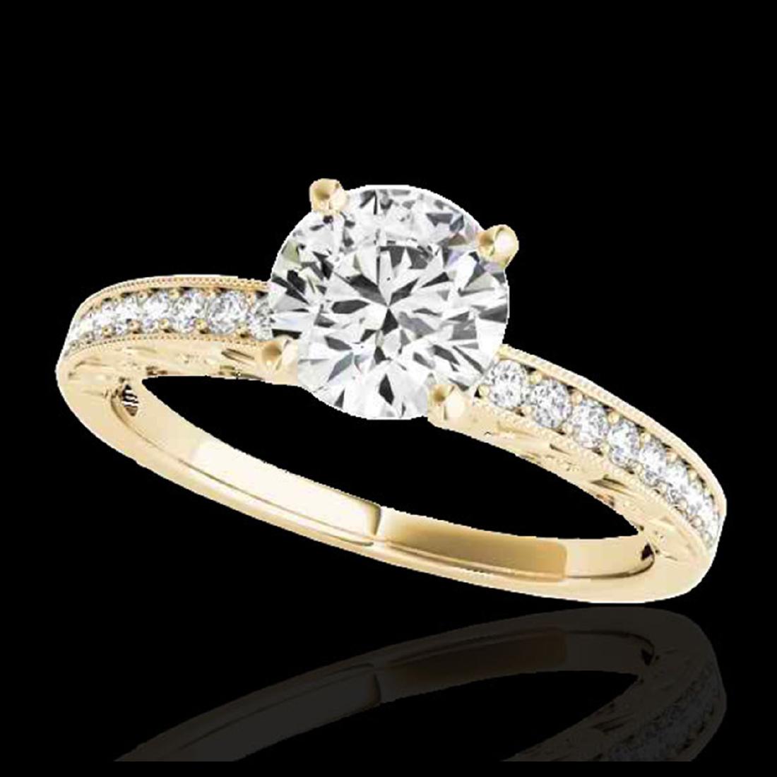 1.43 CTW H-SI/I Certified Diamond Solitaire Antique: REF-180Y2K -34614 ---- 1.43 CTW H-SI/I Certified Diamond Solitaire Antique Ring 10K Yellow Gold ---- Luxury Designer Brand Ring Appraised at $9,900 Certificate Number US34614 10k Yellow gold, Ring Siz