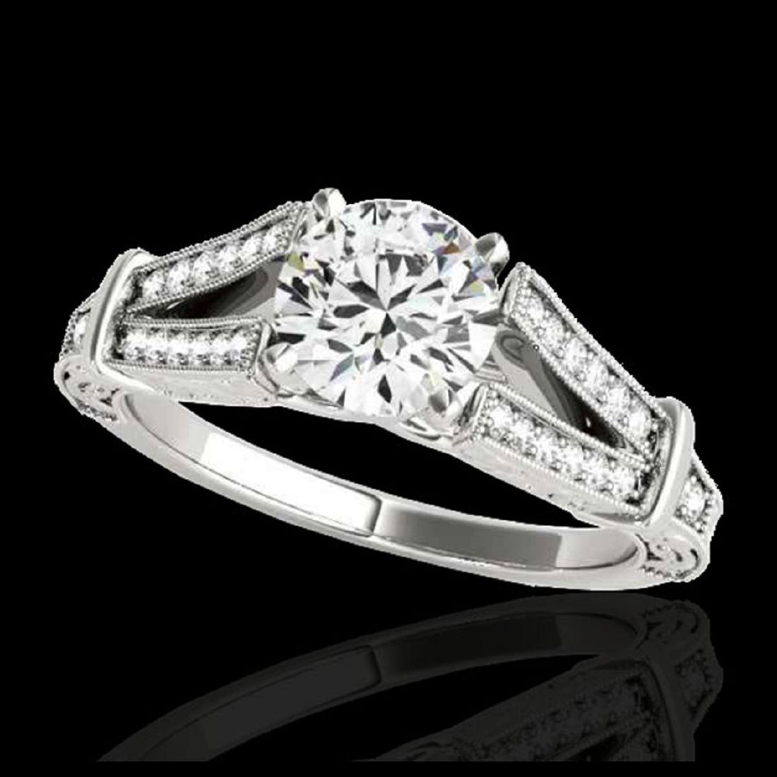 1.25 CTW H-SI/I Certified Diamond Solitaire Antique: REF-214T5M -34657 ---- 1.25 CTW H-SI/I Certified Diamond Solitaire Antique Ring 10K White Gold ---- Luxury Designer Brand Ring Appraised at $13,000 Certificate Number US34657 10k White gold, Ring Size