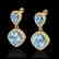 7 CTW Sky Blue Topaz & Micro VS/SI Diamond Earrings