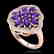 3 CTW Amethyst & VS/SI Diamond Cluster Designer Halo