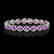 13.11 CTW Amethyst & Diamond Halo Bracelet 10K White