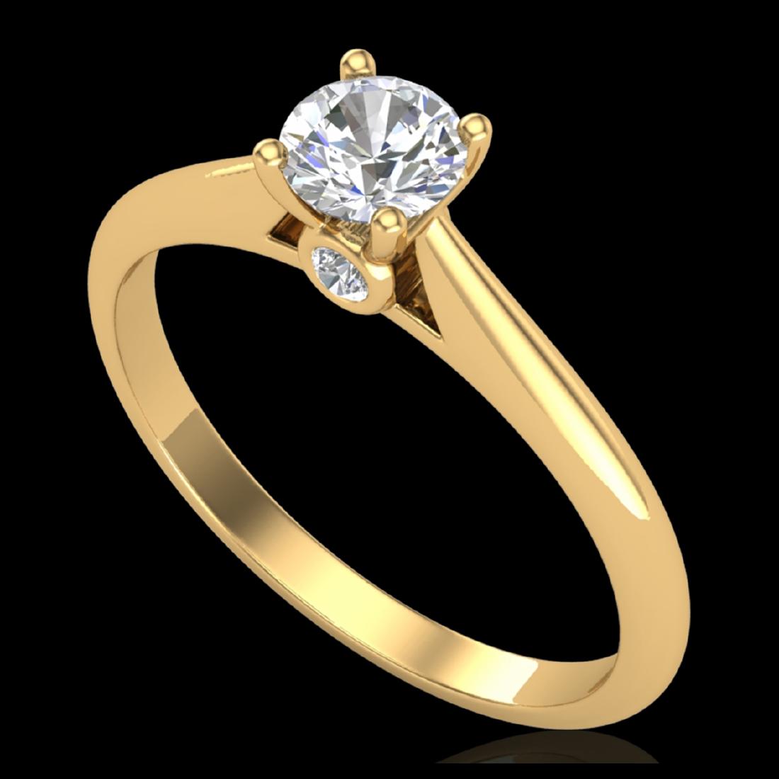 0.4 CTW VS/SI Diamond Solitaire Art Deco Ring 18K: REF-58A2X -37279 ---- 0.4 CTW VS/SI Diamond Solitaire Art Deco Ring 18K Yellow Gold ---- Luxury Designer Brand Ring Appraised at $3,200 Certificate Number US37279 18k Yellow gold, Ring Size is 7, Ring