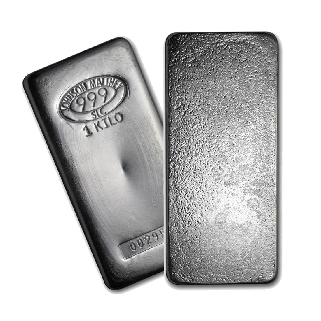 One piece 1 kilo 0.999 Fine Silver Bar Johnson: SKU: 85203 ---- One piece 1 kilo 0.999 Fine Silver Bar Johnson Matthey - REF#85203 Federal Government Liquidation prides itself with more than 45 years in the fine jewelry liquidation, our staff offer