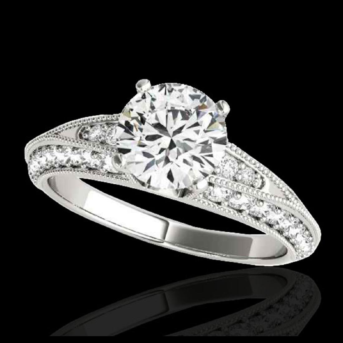 1.58 CTW H-SI/I Certified Diamond Solitaire Antique: REF-172H8A - SKU:34621 ---- 1.58 CTW H-SI/I Certified Diamond Solitaire Antique Ring 10K White Gold ---- Luxury Designer Brand Ring Appraised at $10,450 Certificate Number US34621 10k White gold, Ring