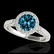 1.5 CTW SI Certified Fancy Blue Diamond Solitaire Halo