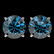 4 CTW Certified Intense Blue SI Diamond Solitaire Stud