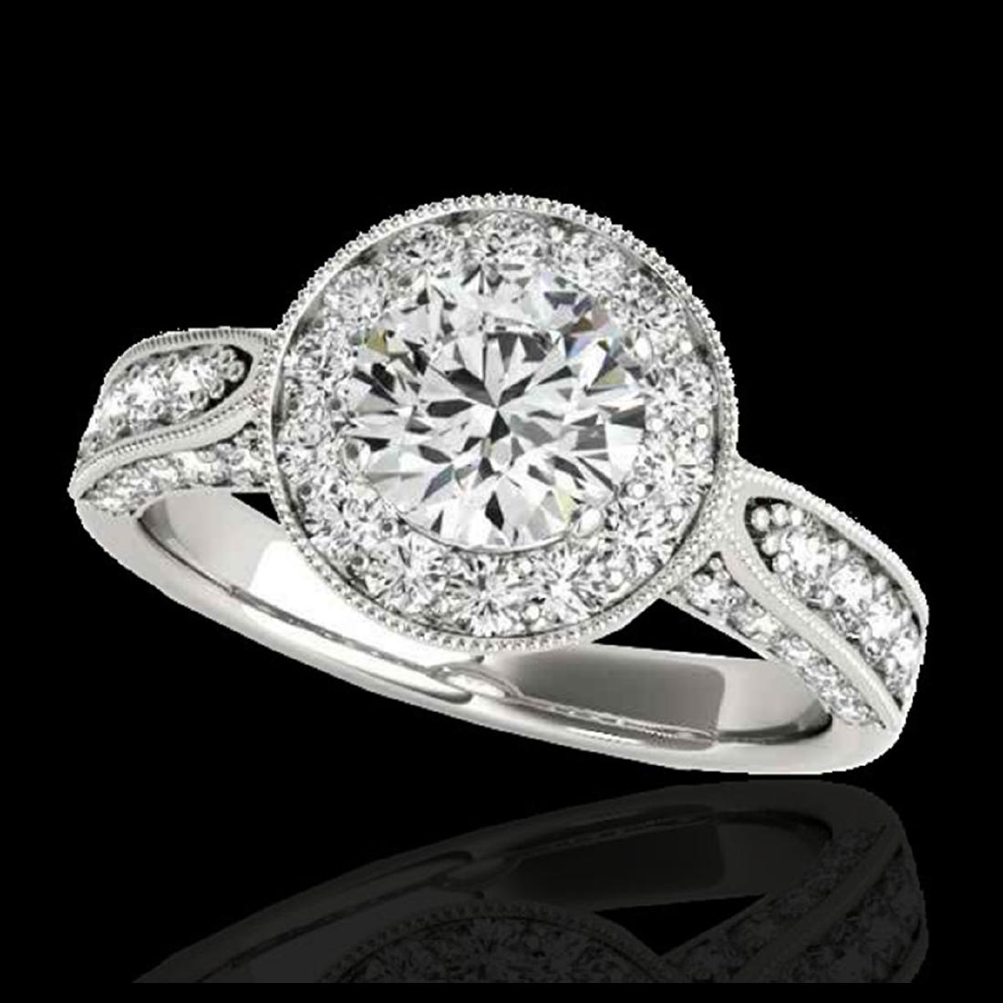 2 CTW H-SI/I Certified Diamond Solitaire Halo Ring 10K: REF-253K6W - SKU:34495 ---- 2 CTW H-SI/I Certified Diamond Solitaire Halo Ring 10K White Gold ---- Luxury Designer Brand Ring Appraised at $15,350 Certificate Number US34495 10k White gold, Ring Size 