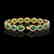 22.89 CTW Emerald & Diamond Halo Bracelet 10K Yellow - 2