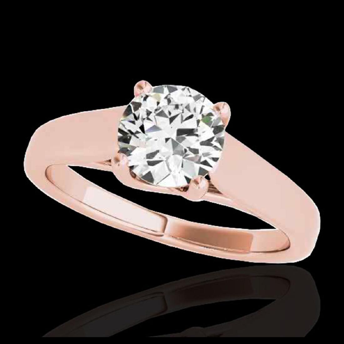 1 CTW H-SI/I Certified Diamond Solitaire Ring 10K Rose: REF-138Y2K - SKU:35526 ---- 1 CTW H-SI/I Certified Diamond Solitaire Ring 10K Rose Gold ---- Luxury Designer Brand Ring Appraised at $7,600 Certificate Number US35526 10k Rose gold, Ring Size is 7, Ri