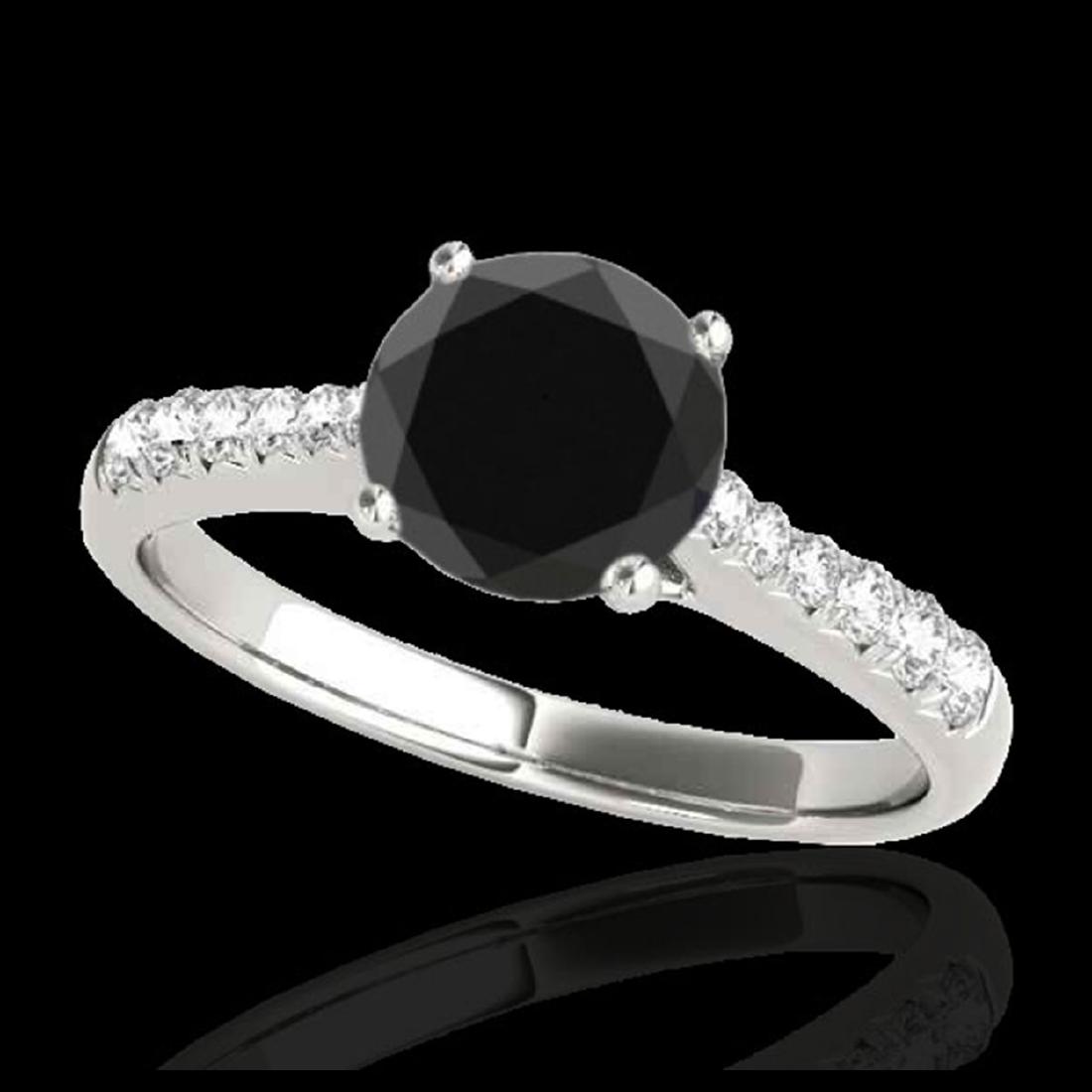 1.25 CTW Certified VS Black Diamond Solitaire Ring 10K: REF-52N8Y -34822 ---- 1.25 CTW Certified VS Black Diamond Solitaire Ring 10K White Gold ---- Luxury Designer Brand Ring Appraised at $3,200 Certificate Number US34822 10k White gold, Ring Size is 7, R