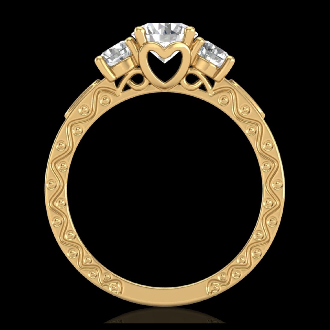 1.41 CTW VS/SI Diamond Solitaire Art Deco 3 Stone Ring: REF-263F6N -37009 ---- 1.41 CTW VS/SI Diamond Solitaire Art Deco 3 Stone Ring 18K Yellow Gold ---- Luxury Designer Brand 3 stone ring Appraised at $14,500 Certificate Number US37009 18k Yellow gold, 3