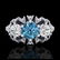 2.26 CTW Intense Blue Diamond Art Deco Micro Pave 3 - 2