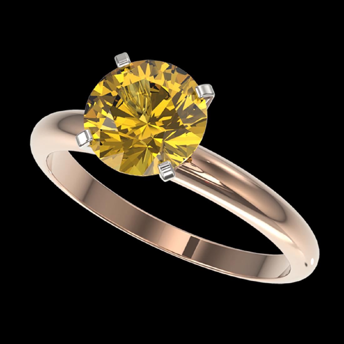 2 CTW Certified Intense Yellow SI Diamond Solitaire: REF-527K3W -32941 ---- 2 CTW Certified Intense Yellow SI Diamond Solitaire Engagement Ring 10K Rose Gold ---- Luxury Designer Brand Ring Appraised at $31,900 Certificate Number US32941 10k Rose gold, 