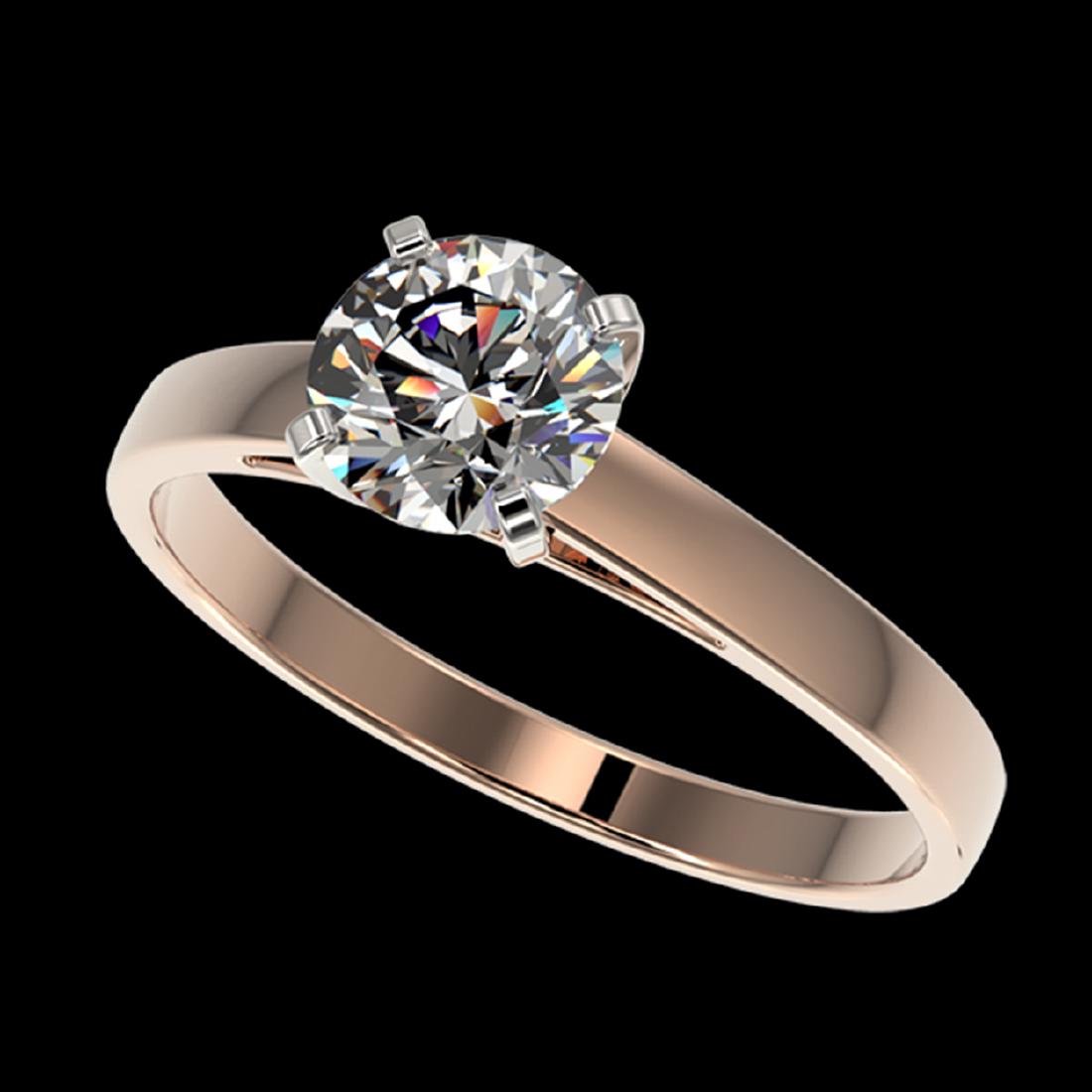1.05 CTW Certified H-SI/I Quality Diamond Solitaire: REF-199A5X -36508 ---- 1.05 CTW Certified H-SI/I Quality Diamond Solitaire Engagement Ring 10K Rose Gold ---- Luxury Designer Brand Ring Appraised at $14,650 Certificate Number US36508 10k Rose gold, 