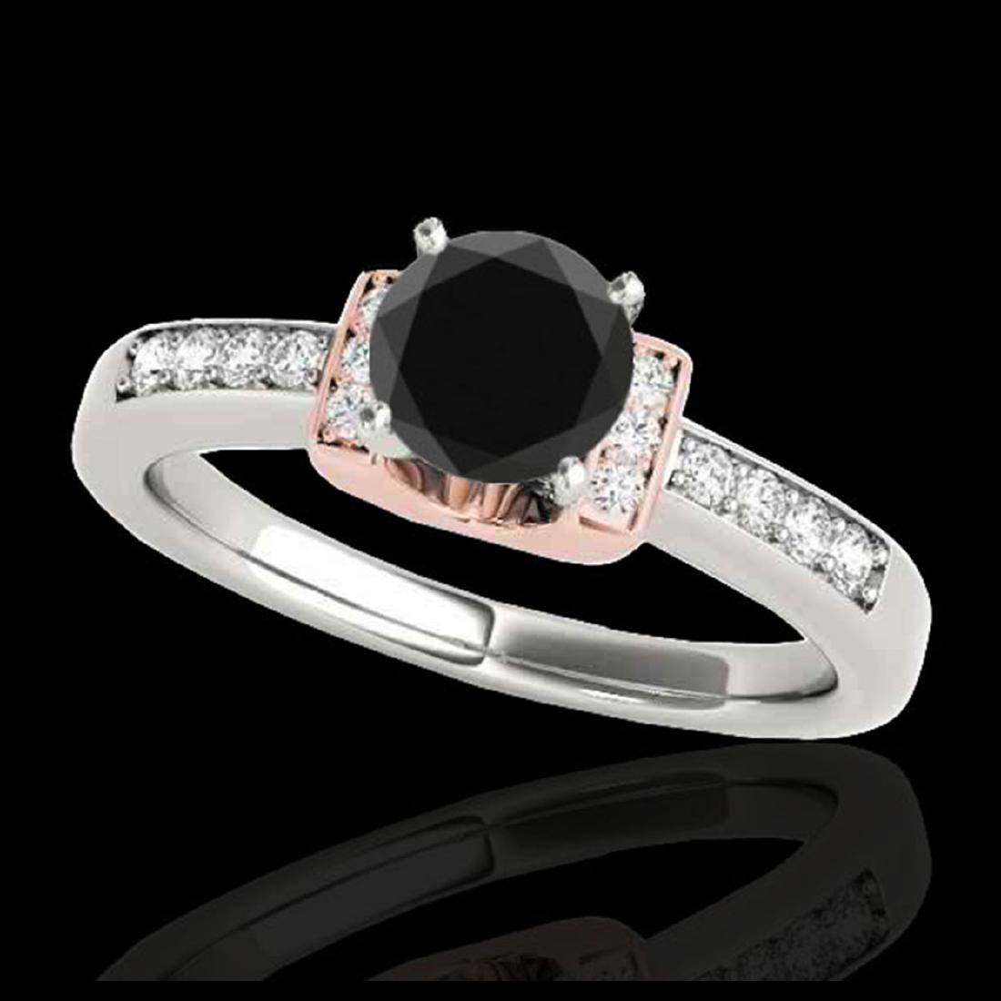 1.11 CTW Certified VS Black Diamond Solitaire Ring 10K: REF-45A5X -34832 ---- 1.11 CTW Certified VS Black Diamond Solitaire Ring 10K White & Rose Gold ---- Luxury Designer Brand Ring Appraised at $2,750 Certificate Number US34832 10k White & Rose gold, Rin