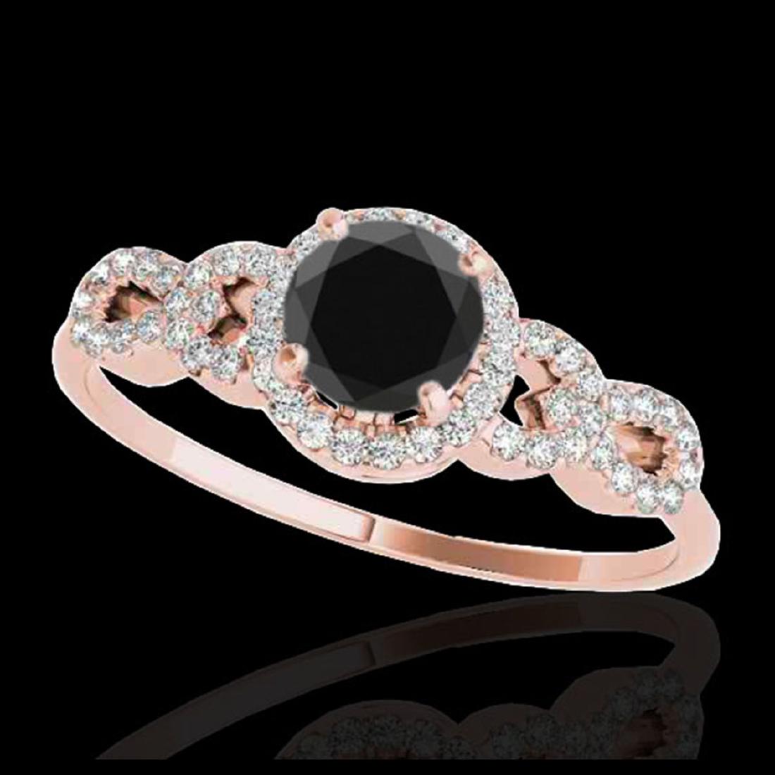 1.33 CTW Certified VS Black Diamond Solitaire Ring 10K: REF-59F5N -35317 ---- 1.33 CTW Certified VS Black Diamond Solitaire Ring 10K Rose Gold ---- Luxury Designer Brand Ring Appraised at $3,600 Certificate Number US35317 10k Rose gold, Ring Size is 7, Rin