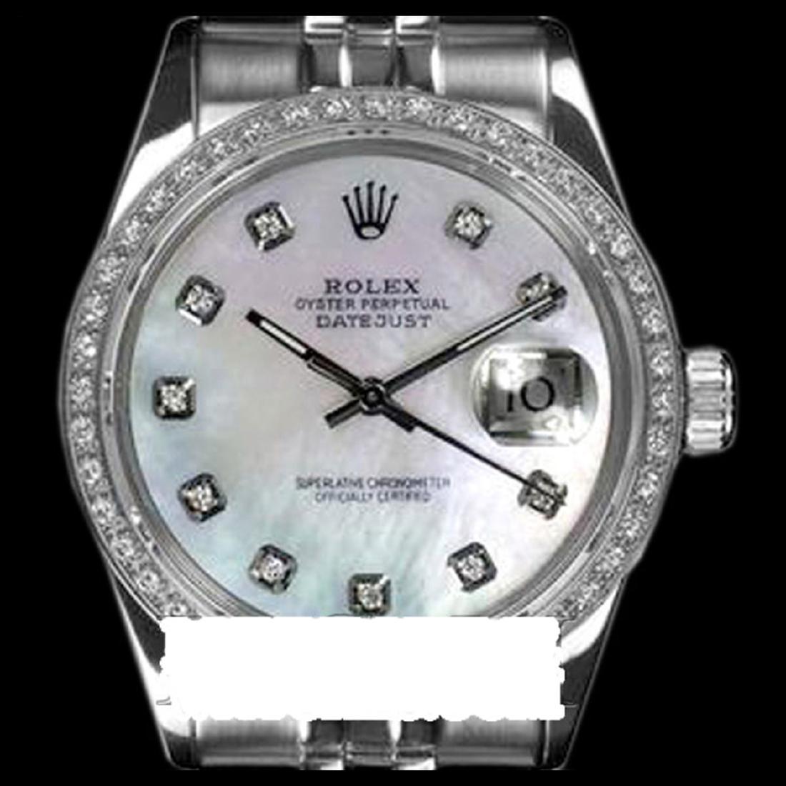 Rolex Men's Stainless Steel, QuickSet, Diamond Dial &: REF-557H6W ---- Rolex Men's Stainless Steel, QuickSet, Diamond Dial & Diamond BezelThis watch is in Excellent Condition.Newly serviced & Polished to Factory specifications. Prepetual, Self-Winding mov