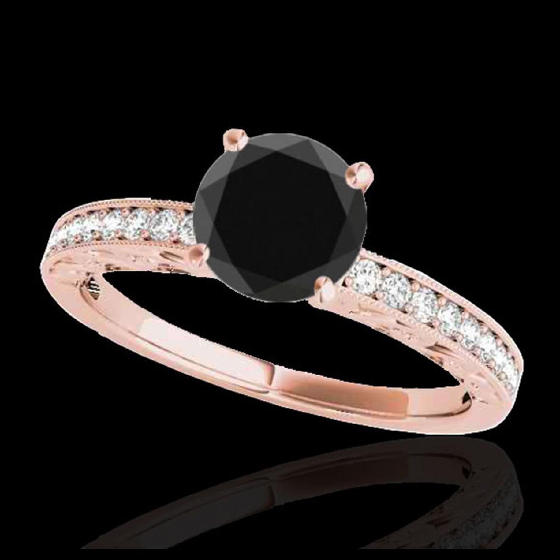 1.43 CTW VS Black Diamond Solitaire Antique Ring Gold -: REF-54F4V - SKU:34616 ---- 1.43 CTW Certified VS Black Diamond Solitaire Antique Ring Gold USGEMZ Designer Brand Luxury Jewelry, made in the USA USGEMZ Suggested Retail Price: $3,300 Factory offers pe