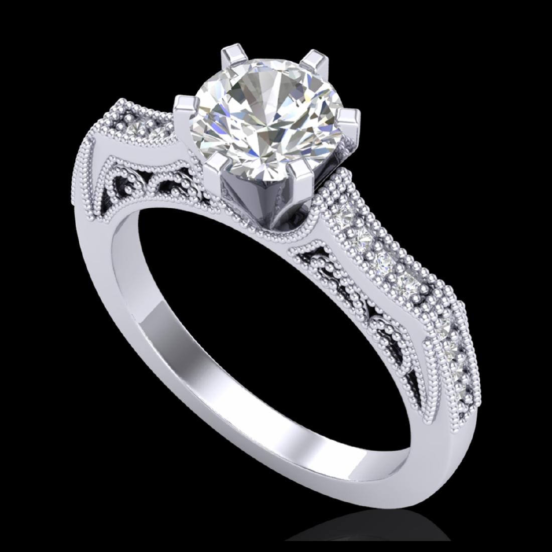 1.25 CTW VS/SI Diamond Solitaire Art Deco Ring 18K Gold: REF-400R2H - SKU:37073 ---- 1.25 CTW VS/SI Diamond Solitaire Art Deco Ring 18K Gold JEWLION Designer Brand Luxury Jewelry, made in the USA JEWLION Suggested Retail Price: $22,000 Factory offers perfec