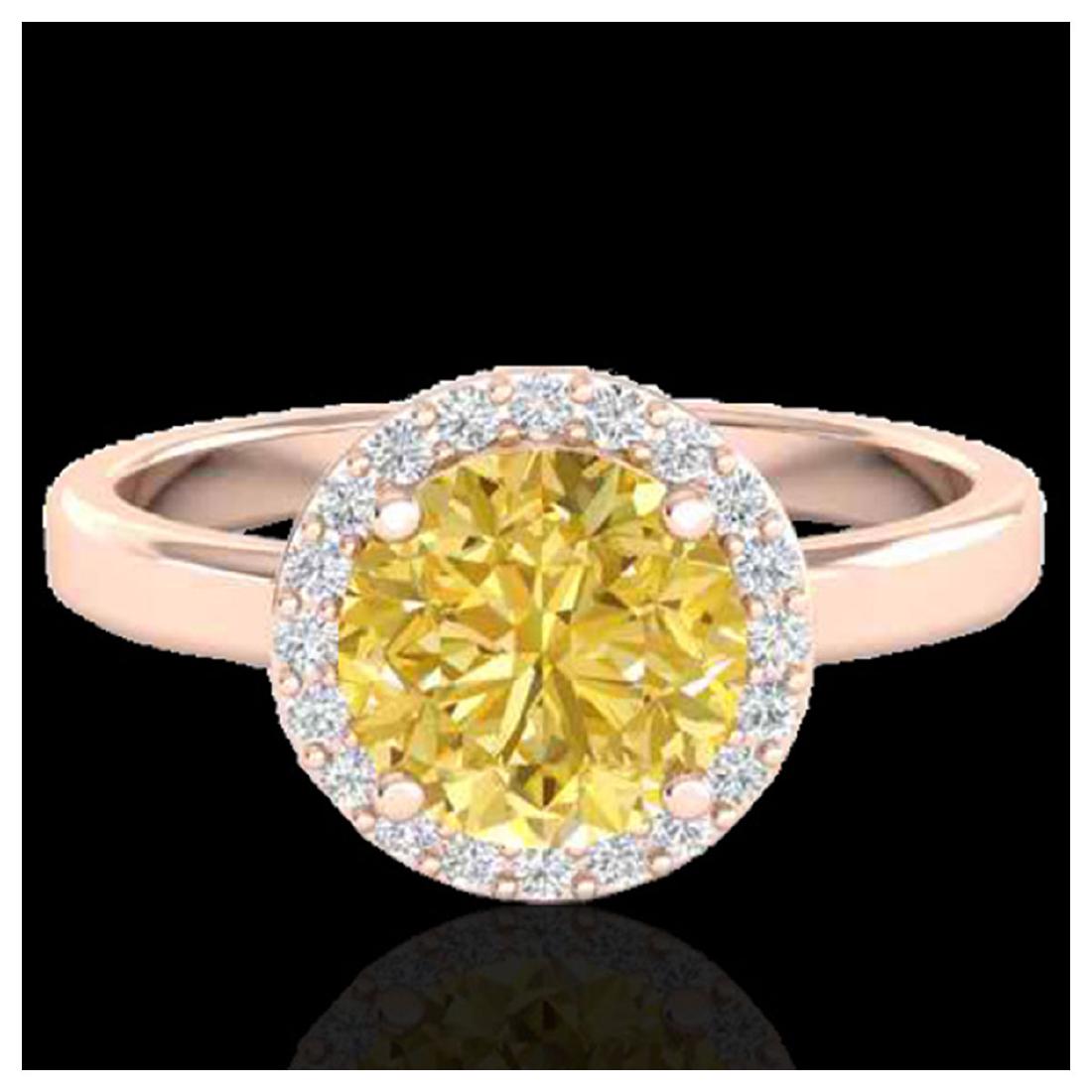 2 CTW Citrine & Halo VS/SI Diamond Ring Solitaire 14K: REF-40N2A - SKU:21625 ---- 2 CTW Citrine & Halo VS/SI Diamond Micro Pave Ring Solitaire 14K Gold PELAMOR Designer Brand Luxury Jewelry, made in the USA PELAMOR Suggested Retail Price: $2,400 Factory o