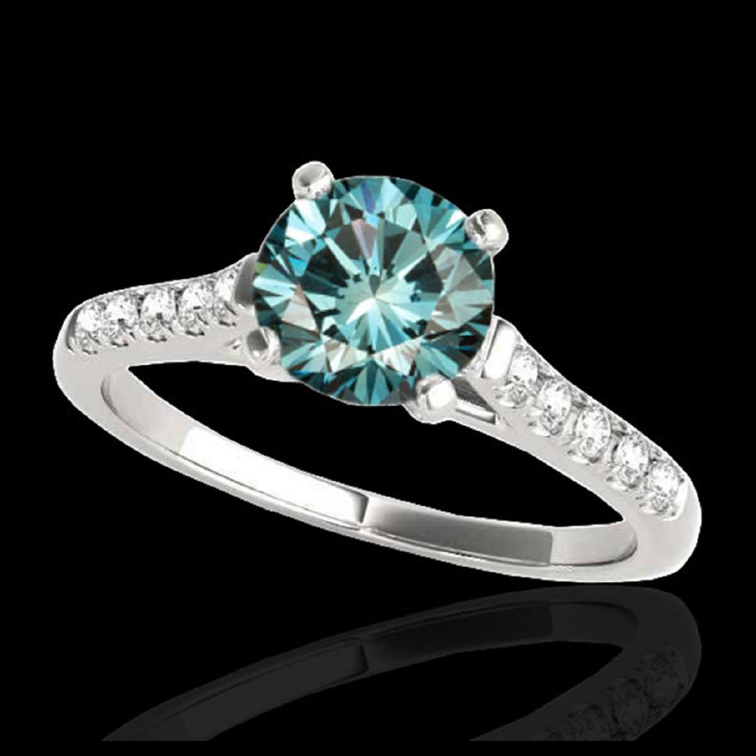 1.45 CTW SI Fancy Blue Diamond Solitaire Ring Gold -: REF-218X2R - SKU:34984 ---- 1.45 CTW SI Certified Fancy Blue Diamond Solitaire Ring Gold DEBEERA Designer Brand Luxury Jewelry, made in the USA DEBEERA Suggested Retail Price: $13,200 Factory offers p