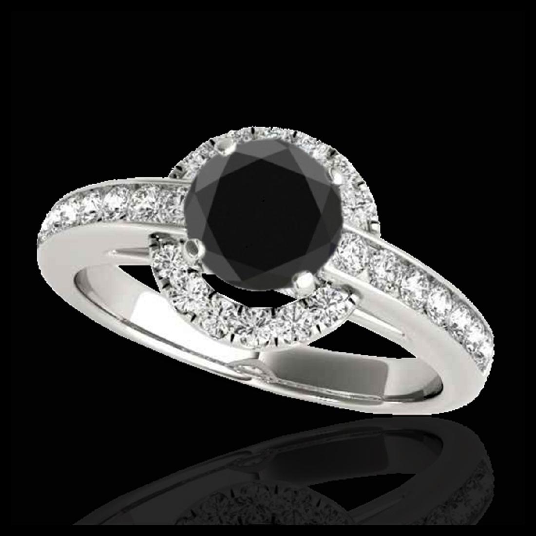 1.50 CTW VS Black Diamond Solitaire Halo Ring Gold -: REF-75Y5K - SKU:33928 ---- 1.5 CTW Certified VS Black Diamond Solitaire Halo Ring Gold DEBEERA Designer Brand Luxury Jewelry, made in the USA DEBEERA Suggested Retail Price: $4,550 Factory offers perf