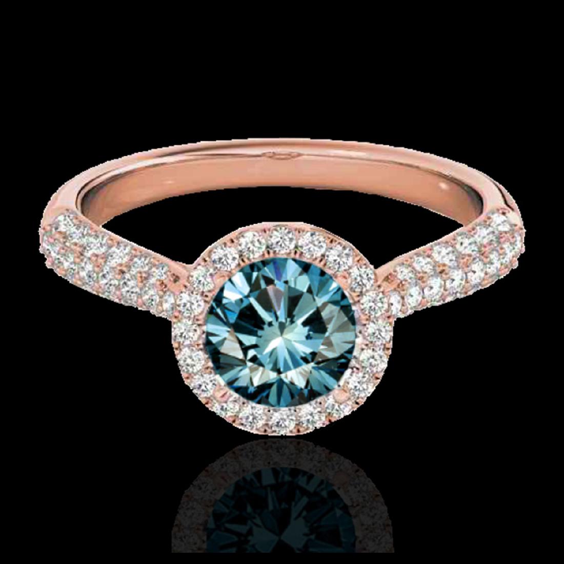 1.40 CTW SI Fancy Blue Diamond Solitaire Halo Ring Gold: REF-170G4N - SKU:33304 ---- 1.4 CTW SI Certified Fancy Blue Diamond Solitaire Halo Ring Gold PELAMOR Designer Brand Luxury Jewelry, made in the USA PELAMOR Suggested Retail Price: $10,300 Factory offe