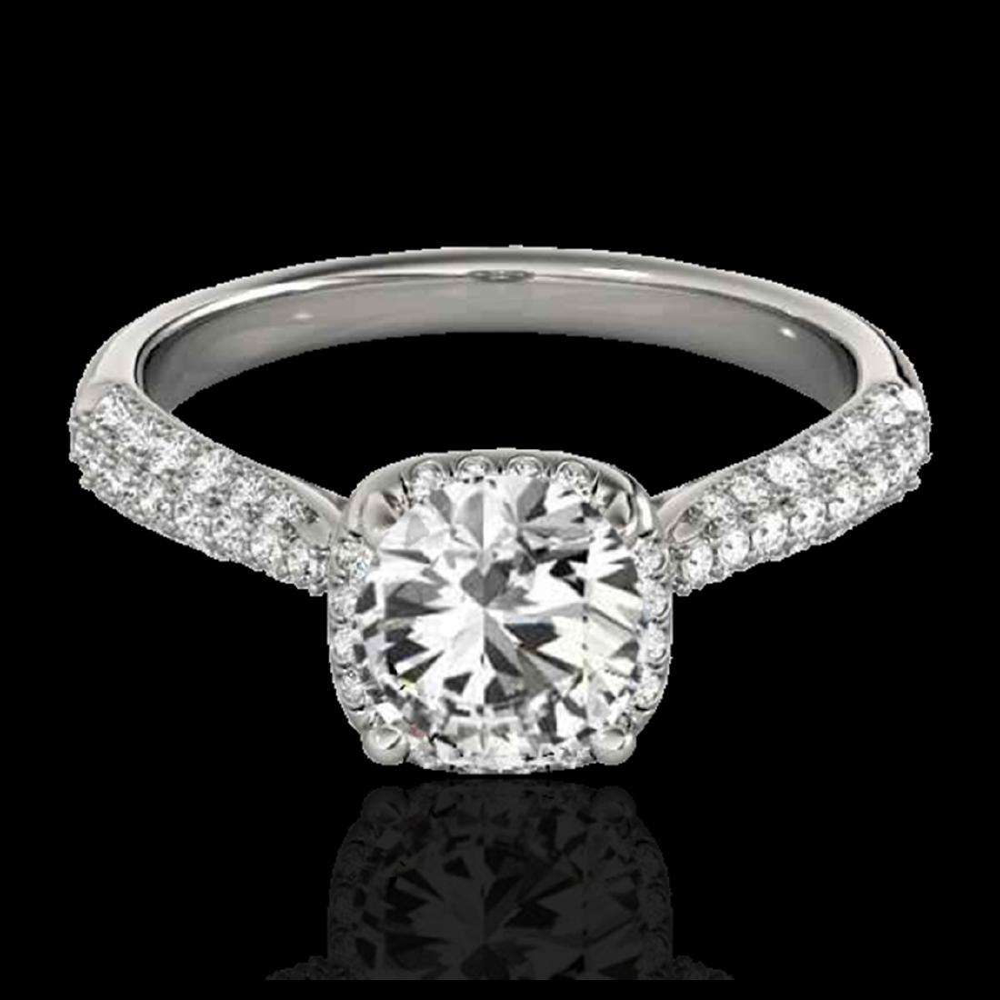 1.50 CTW H-SI/I Diamond Solitaire Halo Ring Gold -: REF-177W6G - SKU:33258 ---- 1.5 CTW H-SI/I Certified Diamond Solitaire Halo Ring Gold DEBEERA Designer Brand Luxury Jewelry, made in the USA DEBEERA Suggested Retail Price: $10,750 Factory offers perf