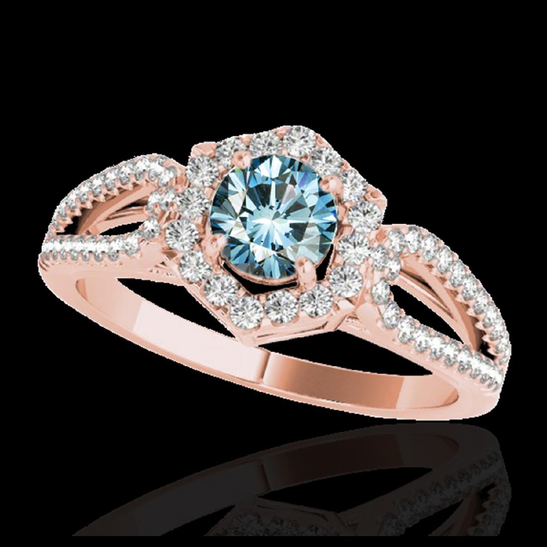 1.43 CTW SI Fancy Blue Diamond Solitaire Halo Ring Gold: REF-176K4W - SKU:34022 ---- 1.43 CTW SI Certified Fancy Blue Diamond Solitaire Halo Ring Gold USGEMZ Designer Brand Luxury Jewelry, made in the USA USGEMZ Suggested Retail Price: $10,650 Factory offer