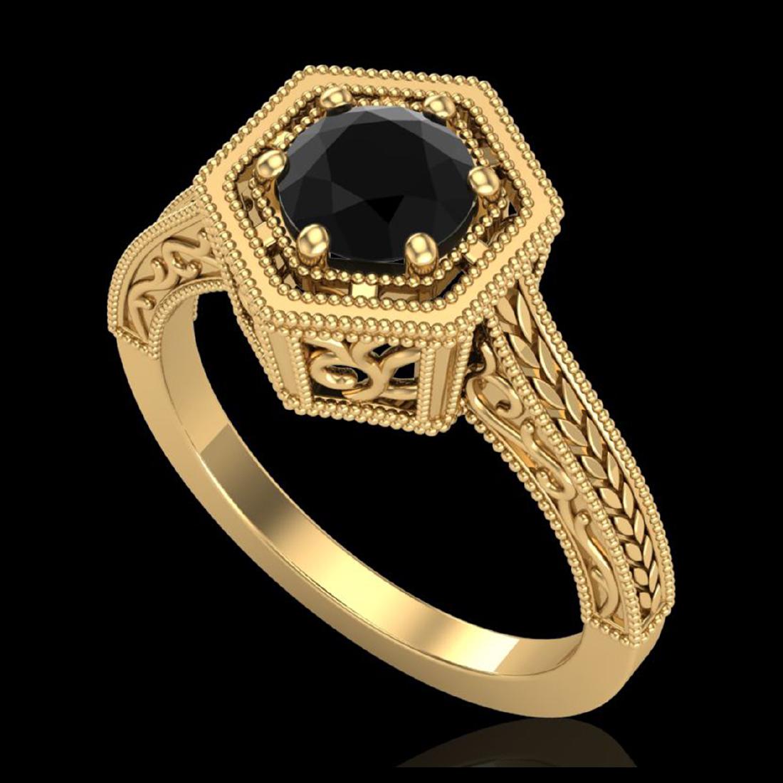 0.77 CTW Fancy Black Diamond Solitaire Ring 18K Gold -: REF-68X2R - SKU:37501 ---- 0.77 CTW Fancy Black Diamond Solitaire Engagement Art Deco Ring 18K Gold DEBEERA Designer Brand Luxury Jewelry, made in the USA DEBEERA Suggested Retail Price: $4,150 Factor